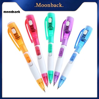 &lt;moonback&gt; ปากกาลูกลื่น อเนกประสงค์ พร้อมไฟ LED สร้างสรรค์ สําหรับโรงเรียน สํานักงาน 2 ชิ้น