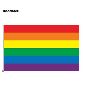 &lt;moonback&gt; ธงแบนเนอร์ LGBT สีรุ้ง ขนาด 60x90 ซม. สําหรับตกแต่ง