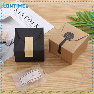 Lontime ป้ายแท็กกระดาษคราฟท์ ทรงสี่เหลี่ยม DIY สําหรับบรรจุภัณฑ์ ถุงขนม