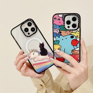 Casetifg เคสโทรศัพท์มือถือ ซิลิโคน TPU แข็ง กันกระแทก ลายยูนิคอร์น สีรุ้ง พร้อมกล่องใส่ สําหรับ iPhone 14 Plus 11 12 13 14 Pro Max