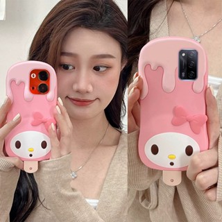 3D กันกระแทก สําหรับ OPPO Reno8Z Reno7Z 5G Reno7 Reno 8Z 7Z 9 9Pro 8 8Pro 7 6 5 F11 R17 R15 Realme 8 5G เคสมือถือ Soft TPU Case เคสป้องกัน Cute Cartoon Ice Cream Melody เปลือกซิลิคอน