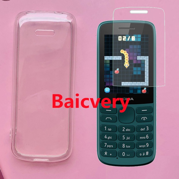 เคสโทรศัพท์มือถือ TPU แบบนิ่ม พร้อมฟิล์มกันรอยหน้าจอ สําหรับ Nokia 215 4G