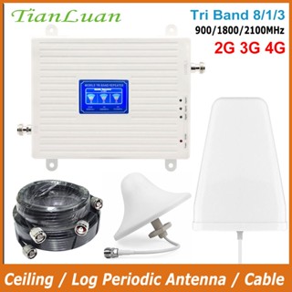 เครื่องขยายสัญญาณ 100-240 V Tri Band 3 1 8 900 1800 2100 MHz Gsm Dcs Wcdma 2G, 3G, 4G Lte อุปกรณ์เสริมสำหรับคอมพิวเตอร์