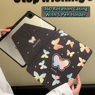 เคส ลายผีเสื้อ ดาว หมุนได้ 360 องศา กันกระแทก พร้อมช่องใส่ปากกา สําหรับ iPad 10th Gen 2022 Air 5 4 10.9 นิ้ว Pro 11 12.9 Generation 9 8 7th Air 1 2 3 Mini 6