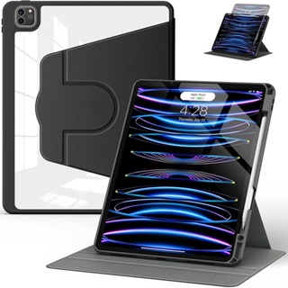 เคส แบบใส หมุนได้ 360 องศา กันกระแทก สําหรับ iPad Pro 12.9 นิ้ว (6th 5th 4th 3rd Generation 2022 2021 2020 2018)