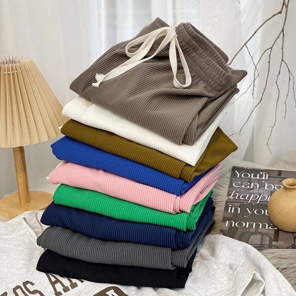 กางเกงขายาว ผ้าลูกฟูกร่อง ทรงทิ้งตัว ใส่สบาย พร้อมส่งในไทย #402 - รูปที่ 7