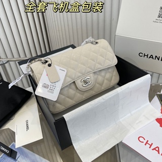 Chanelss (พร้อมกล่อง) Cf Series Caviar Quilted Chain Bag 23 ซม. กระเป๋าสะพายไหล่ สไตล์คลาสสิก แฟชั่นสําหรับผู้หญิง