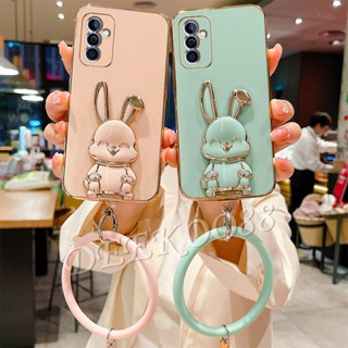 เคสโทรศัพท์มือถือ แบบนิ่ม ลายกระต่ายน่ารัก 3D พร้อมสายคล้องมือ สําหรับ Samsung Galaxy A54 A34 A14 LTE M14 S23+ S23 Ultra Plus 4G 5G GalaxyA54