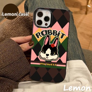 [Lemon] เคสโทรศัพท์มือถือ ลายสก๊อต ประดับเพชร สีดําวาว สไตล์เรโทร สําหรับ 14pro 14promax 13 13pro 13promax 11 12 12pro 12promax XR XSMAX 7P 8P