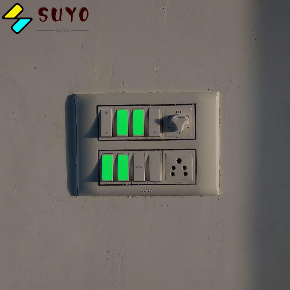 Suyo สติกเกอร์รีไซเคิล เรืองแสงในที่มืด กันน้ํา สําหรับตกแต่งสวิตช์ไฟ ห้องนอน 10 ชิ้น ต่อชุด