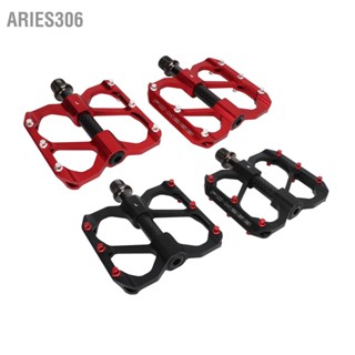 Aries306 2PCS Road Bike Pedals อลูมิเนียมอัลลอยด์ Anti Slip น้ำหนักเบา Flat Platform สำหรับจักรยานเสือภูเขา