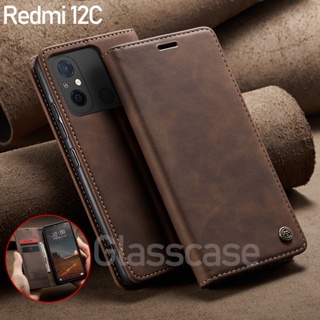 เคสโทรศัพท์มือถือหนัง ผิวด้าน ฝาพับ กันกระแทก พร้อมช่องใส่บัตร สําหรับ Xiaomi Redmi 12C 11A 12 C 11 A