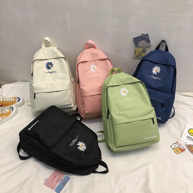 กระเป๋านักเรียน,5 สีสามารถเลือกได้ กระเป๋าสะพาย, ถุงความจุขนาดใหญ่, เดซี่, เรียบง่าย, มีห้าสี กระเป๋านักเรียนเดซี่ กระเ