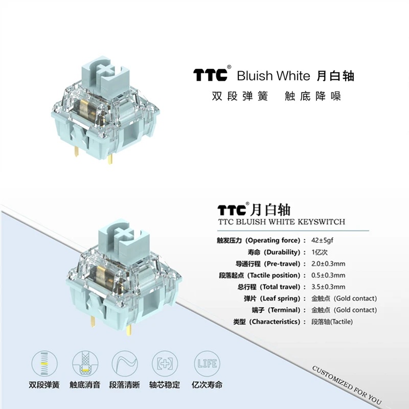 Ttc สวิตช์คีย์บอร์ด V2 V3 เสียงเงียบ เสียงเงียบ สีน้ําตาล สีขาว แดง 36 ชิ้น
