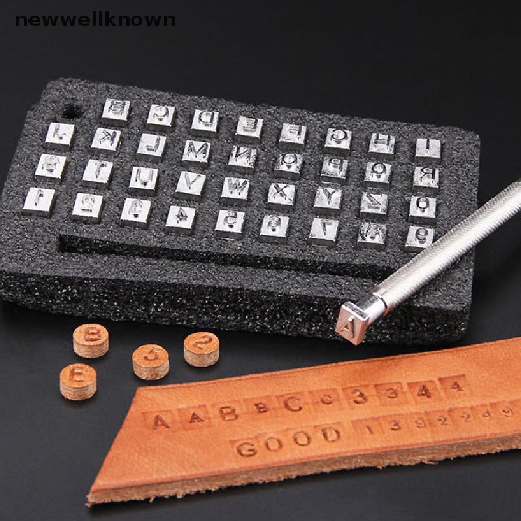 [newwellknown] ชุดแสตมป์เหล็ก รูปตัวอักษร ตัวเลข และตัวปั้มหนัง 36 ชิ้น SDA