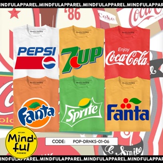 POP CULTURE COKE PEPSI FANTA GRAPHIC TEES | MINDFUL APPAREL T-SHIRTเสื้อยืด