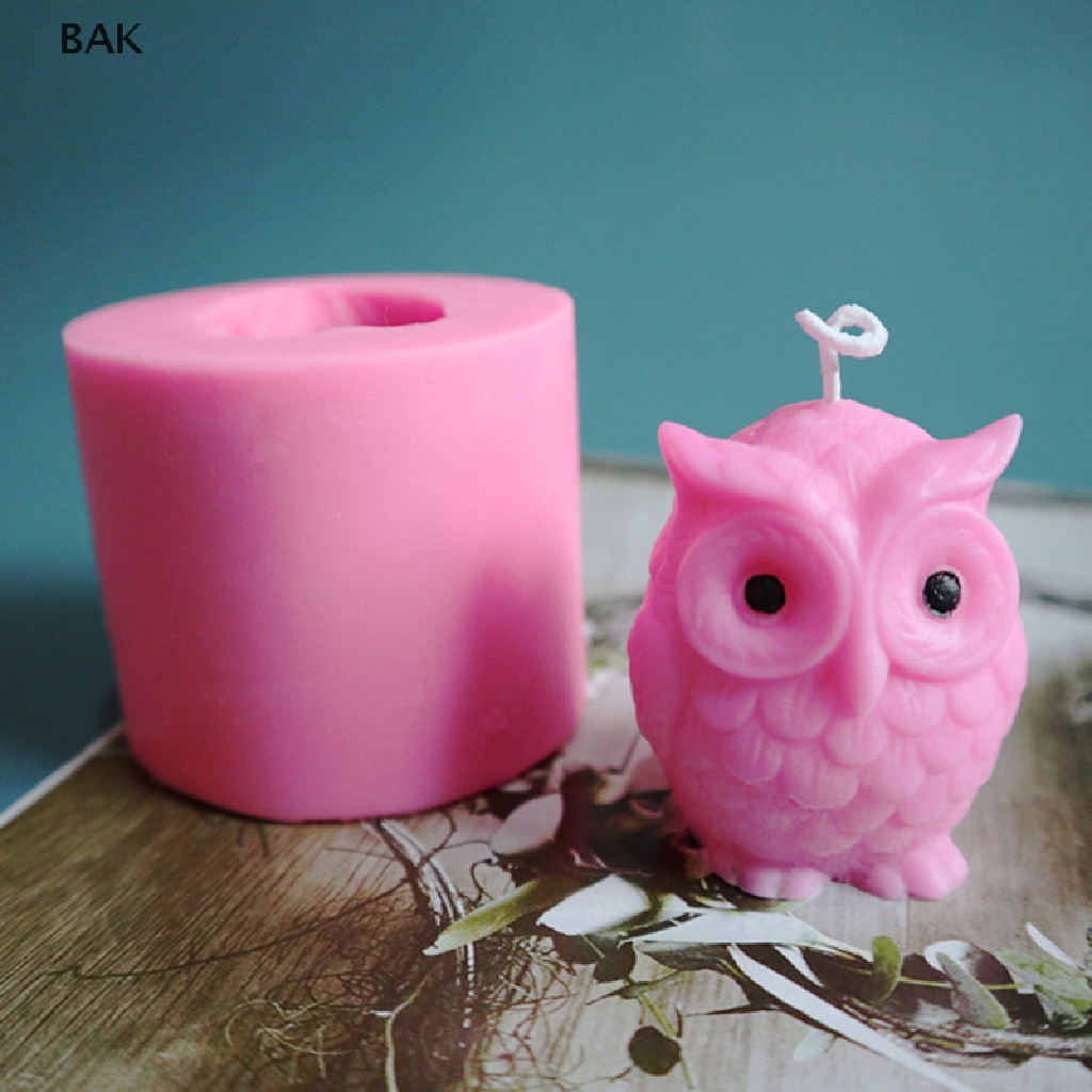 Bak แม่พิมพ์ซิลิโคน รูปนกฮูก สําหรับทําขี้ผึ้ง แฮนด์เมด DIY