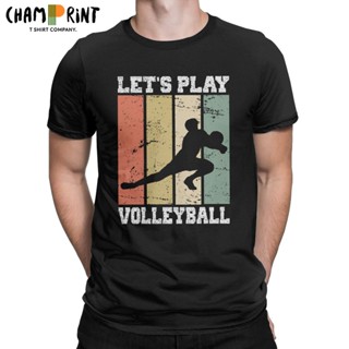 Lets Play Volleyball Volleyball Player Volleyball Coach Men T Shirts Volleyballer Fun Tees Cotton_02