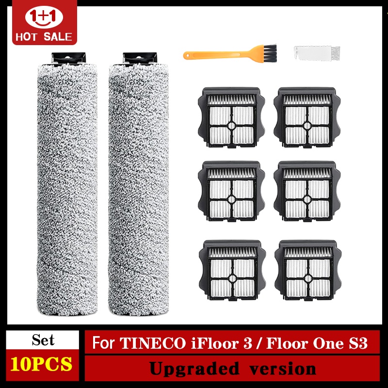 TINECO Floor One S3 iFloor แปรงลูกกลิ้ง 3 ชิ้น อะไหล่อุปกรณ์เสริม สําหรับเครื่องดูดฝุ่นไร้สาย