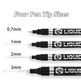 ปากกา Chrome Marker กันน้ํา ขนาดหัว 0.7/1/2/3 มม. สําหรับการ์ด โมเดล โปสเตอร์