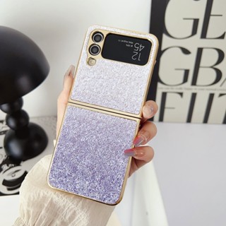 เคสโทรศัพท์มือถือ ชุบไฟฟ้า ไล่โทนสี สําหรับ Samsung Galaxy Z Flip 3 Z Flip 5G Z Plip 3 Z Flip 4