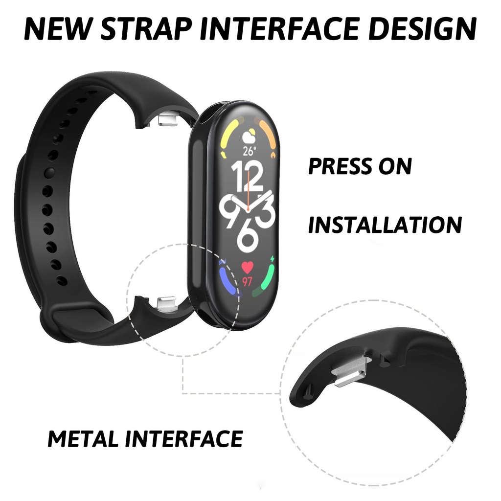 สายนาฬิกาข้อมือยางซิลิโคน สําหรับ Mi Band 8 Xiaomi Mi Band 8 NFC Miband 8 SmartWatch