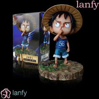 Lanfy ตุ๊กตาฟิกเกอร์ Luffy Monkey D Luffy Pick Your Nose Luffy ขนาดเล็ก 15 ซม. ของขวัญ สําหรับตกแต่ง