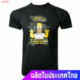 เสื้อยืดชายgothic ซิมป์สันเสื้อยืดผู้ชายและผู้หญิง Homer Simpson Nuclear เสื้อยืดลําลองแขนสั้นสีเทาขนาดเล็ก Simpson_02