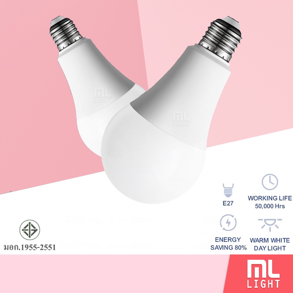 หลอดไฟ LED หลอดปิงปอง LED BULB ขั้วE27 แสงขาวและวอร์มไวท์ หลอดไฟแอลอีดี มอก. ไฟ led LAMP