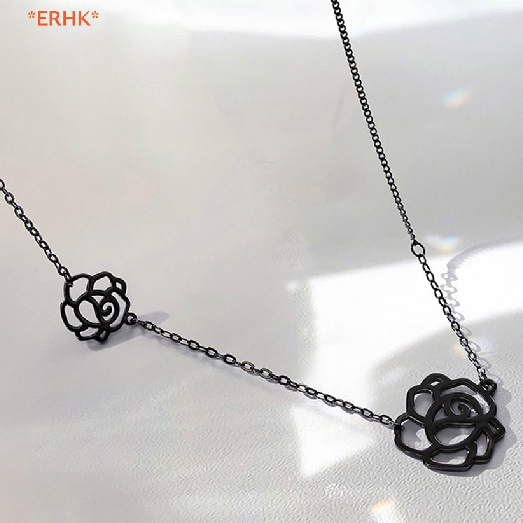 10 บาท Erhk> สร้อยคอโชคเกอร์ จี้ดอกคามิเลีย สีดํา สไตล์เกาหลี โกธิค โรส เครื่องประดับ ของขวัญ Fashion Accessories
