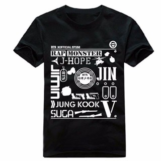 เสื้อยืดผ้าคอตตอน เสื้อยืดผ้าฝ้าย tshirt Alimoo Kpop Bangtan Men &amp; Women Cotton T-shirt