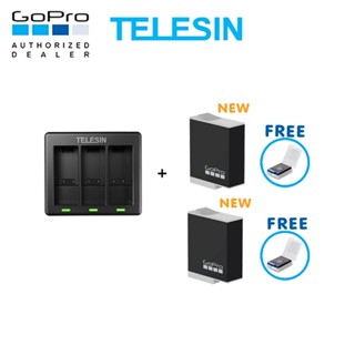 GoPro 11 / 10 / 9 Telesin Charger + GoPro Enduro Battery x 2 [รุ่นใหม่] ของแท้ แท่นชาร์จ ที่ชาร์จ + แบตเตอร์ร...