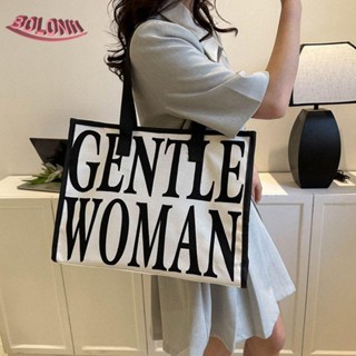 Bo Gentlewoman กระเป๋าเครื่องสําอาง กระเป๋าสตางค์ กระเป๋าถือ ผ้าแคนวาส ลายตัวอักษร ลิปสติก แฟชั่นไทย สําหรับคุณแม่