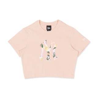 New Era เสื้อรุ่น WOMEN CROP TEE FLORAL NEW YORK YANKEES PINK