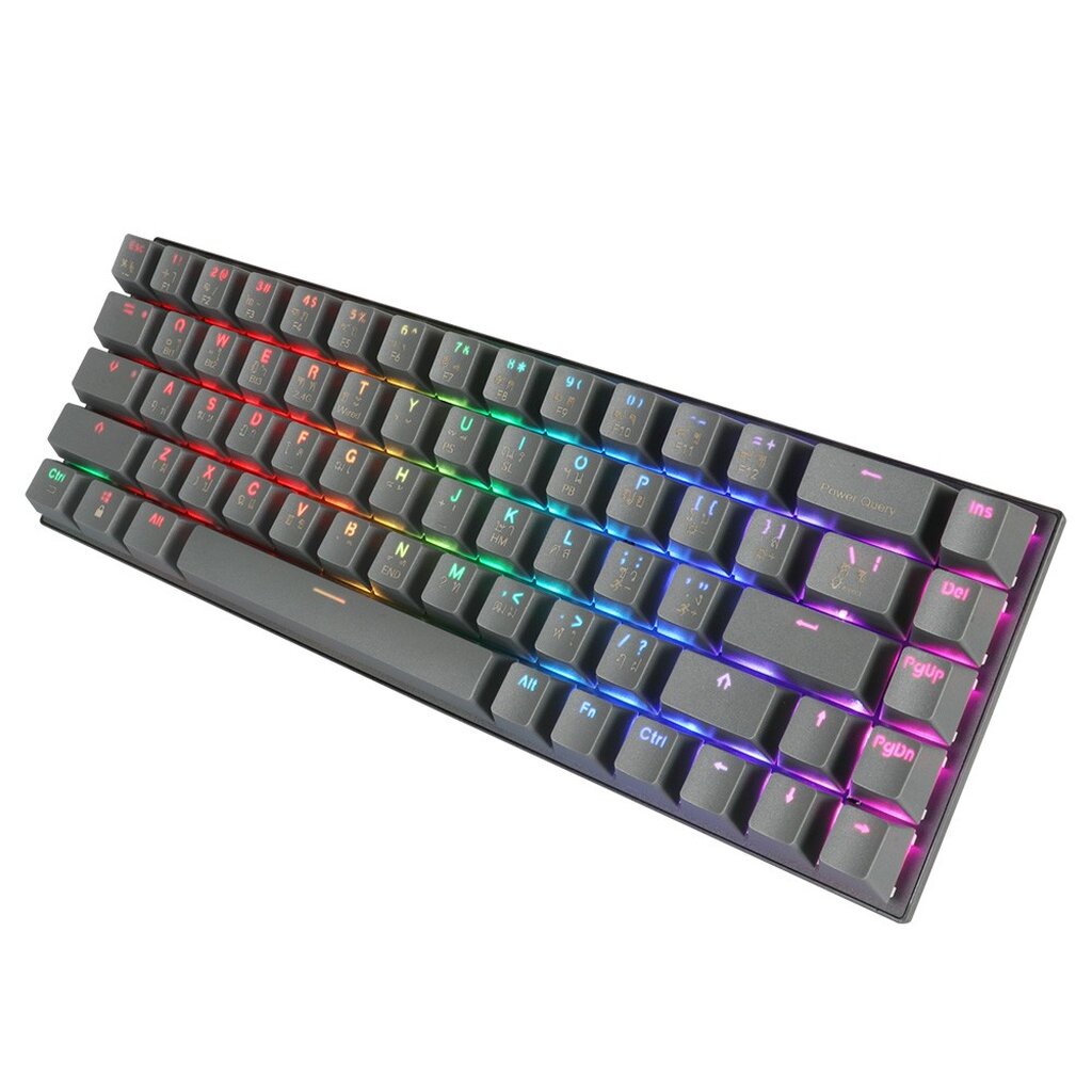 คีย์บอร์ดเกมมิ่งTsunami Outemu MK-68 Max Hotswappable Macro-Software RGB CEMENT GRAY BROWN SWITCH