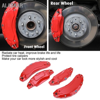 4PCS รถ Caliper ฝาครอบอลูมิเนียมอัลลอยด์ดิสก์เบรก Guard เปลี่ยนสำหรับ Tesla รุ่น 3 18in 19 in Wheels Hub【ALASKAR】