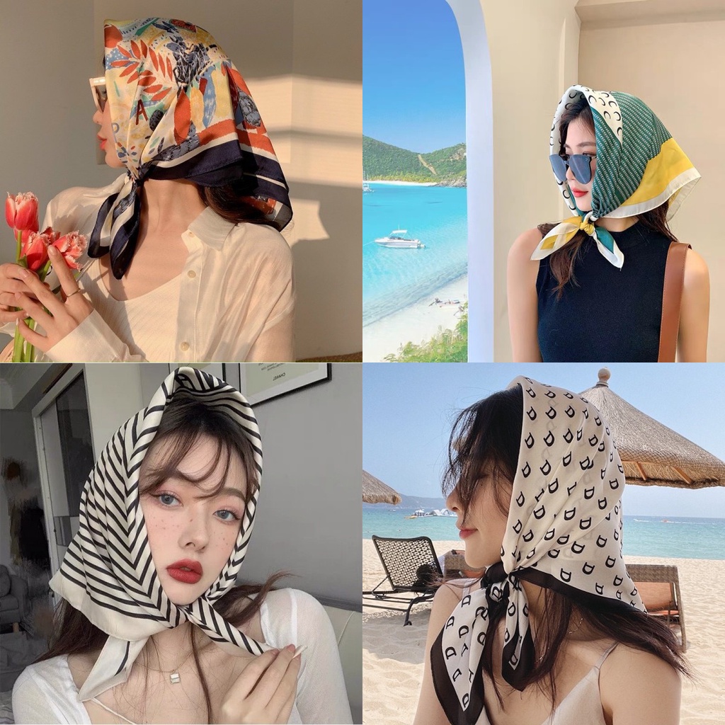Parsimonious Tudung Bawal ผ้าพันคอ ผ้าซาติน ทรงสี่เหลี่ยม ขนาดเล็ก 70 ซม. สําหรับผู้หญิง WJ1026
