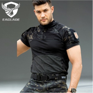 Eaglade เสื้อยืด แขนสั้น ลายกบยุทธวิธี YDJX-FG-DX In Night Camo ยืดหยุ่น สําหรับผู้ชาย