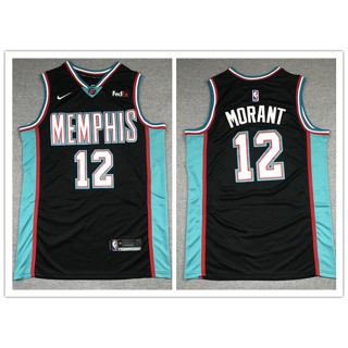 Motion nba Memphis Grizzlies No. เสื้อกีฬาบาสเก็ตบอล สีดํา 12 Morant 2021 810922