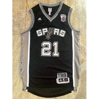 เสื้อกีฬาแขนสั้น ลายทีมคลาสสิก NBA No.21 Tim Duncan San Antonio Spurs Swingman สีดํา สําหรับผู้ชาย 466705