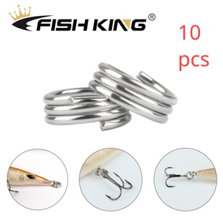 Fishking แหวนแยก 3 ชั้น สําหรับตกปลา 10 ชิ้น