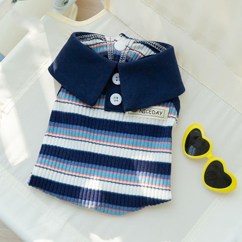 เสื้อโปโล ผ้าฝ้าย แบบบาง แฟชั่นฤดูร้อน สําหรับสัตว์เลี้ยง สุนัข แมว