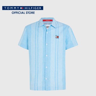 Tommy Hilfiger เสื้อเชิ้ตผู้ชาย รุ่น DM0DM15926 CY7 - สีฟ้า