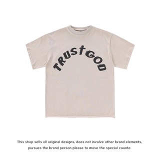 Fog AMIRI เสื้อยืดแขนสั้น พิมพ์ลายเทพเจ้า Kanye Sunday