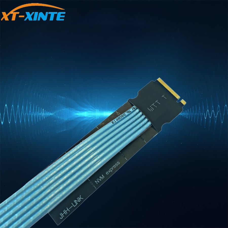 Xt-xinte สายเคเบิลต่อขยาย M.2 Key NVMe SSD รองรับการ์ดไรเซอร์ PCIE 4.0 PCIE 3.0 x4 Gen 4 PCI Express