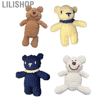 Lilishop Soft Bear Doll  Hand Knitted Bear Lovely Cartoon Soft Exquisite Workmanship  for Bedroom