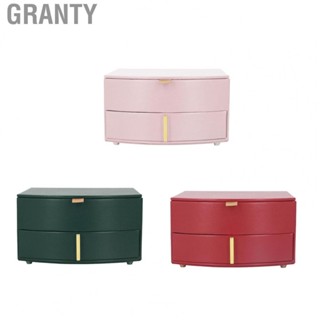 Granty Earring Necklace Storage Box  Six Sections PU Leather Double Layer Jewelry Box  for Home