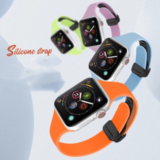 สายนาฬิกาข้อมือซิลิโคน แบบบาง แม่เหล็ก สําหรับ Smart Watch Band Series Ultra 8 SE 7 6 4 3 iWatch 49 มม. 44 มม. 45 มม. 41 มม. 40 มม. 42 มม. 38 มม. 45 มม.