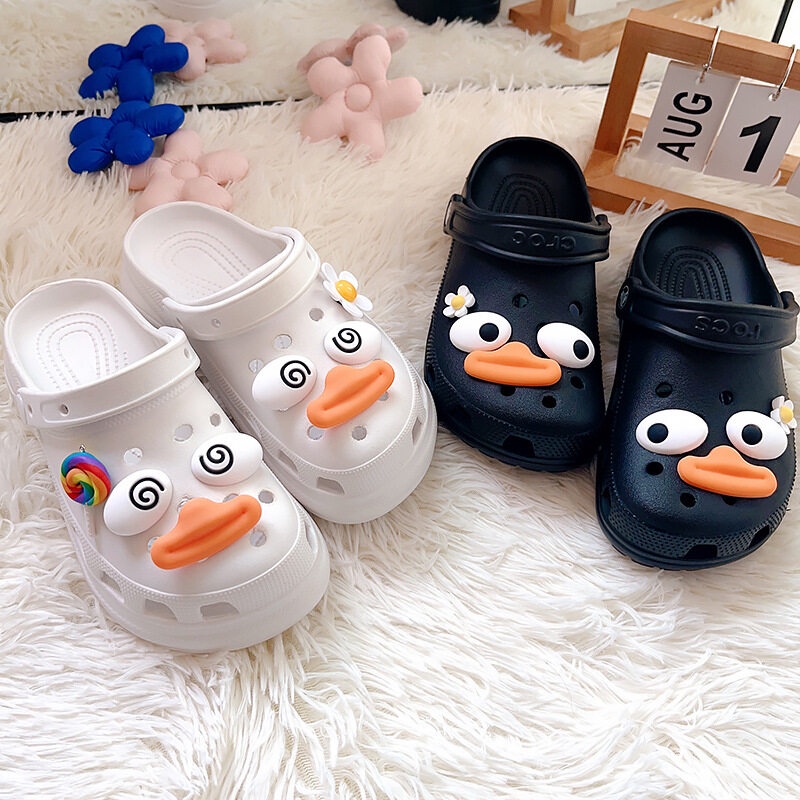 Crocs Jibbitz จี้รูปการ์ตูนเป็ด 3D ถอดออกได้ สําหรับตกแต่งรองเท้า Crocs DIY