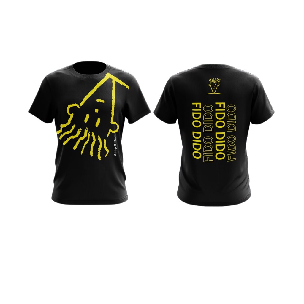 FIDO DIDO 02 เสื้อยืดสีดําระเหิด / AB Baju Fido Dido Jersi / Jersey Eboq Sublimation